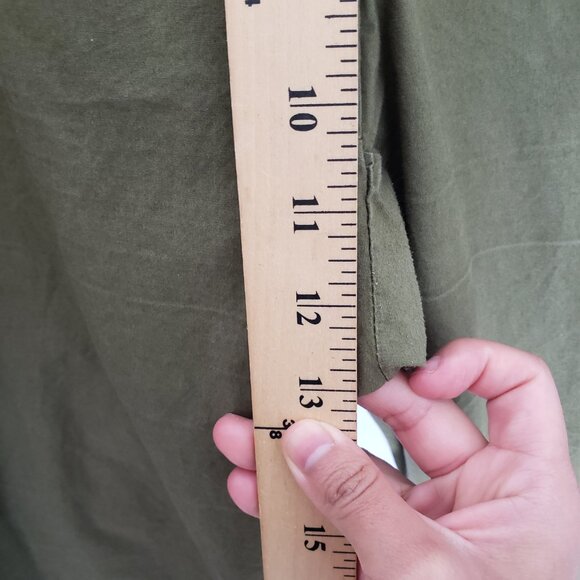 Woman Army Green button zip Pockets Cargo Pants - Picture 3 of 12